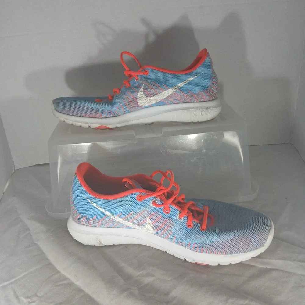 Nike‎ Flex Experience Run 4 GS Blue Crimson Youth Running Shoes Size 6Y